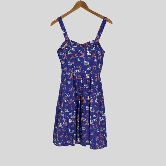 Bea & Dot by ModCloth Bumper Car Print Sundress Purple Size Small - Picture 4 of 7